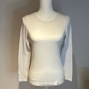 Jones New York Elegant Cream Long Sleeve Tee